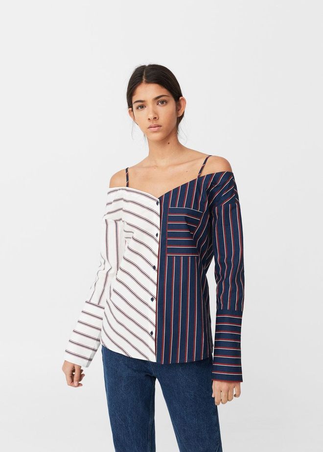 Blusa bicolor Mango