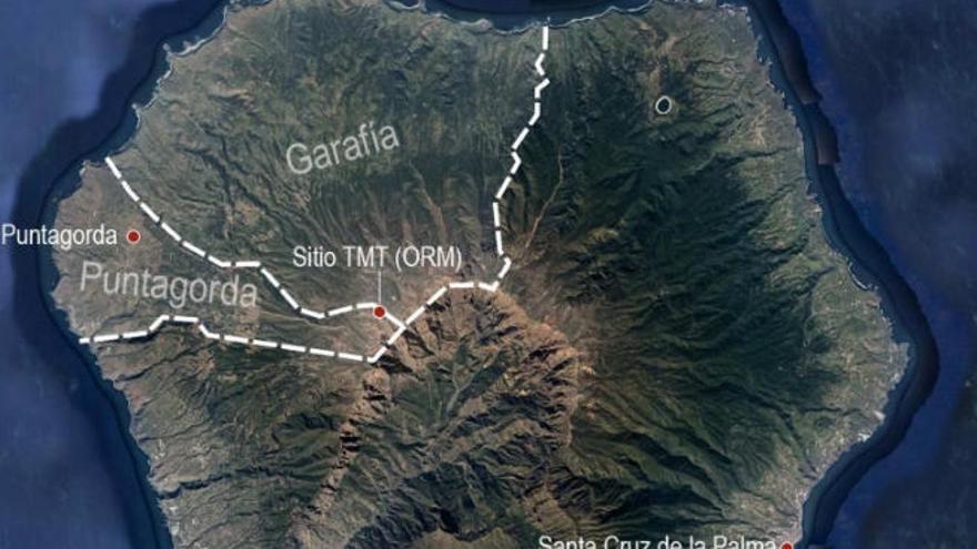 Imagen de la ubicación prevista del TMT si al final se instala en la Isla.