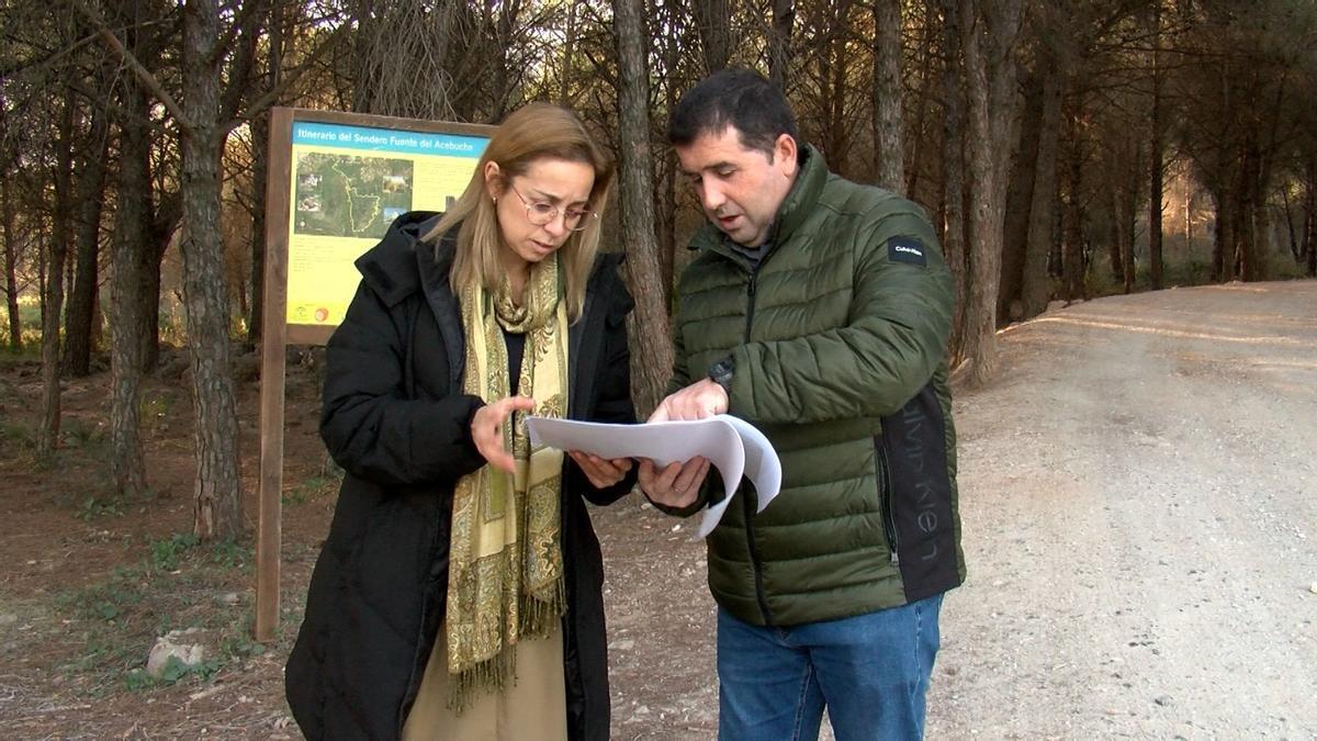 La edil de Medio Ambiente, Teresa Sáchez, supervisa el proyecto sobre el terreno.