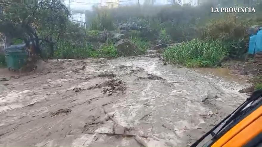 Riadas y desprendimientos en el Rincón de Tenteniguada, en Valsequillo