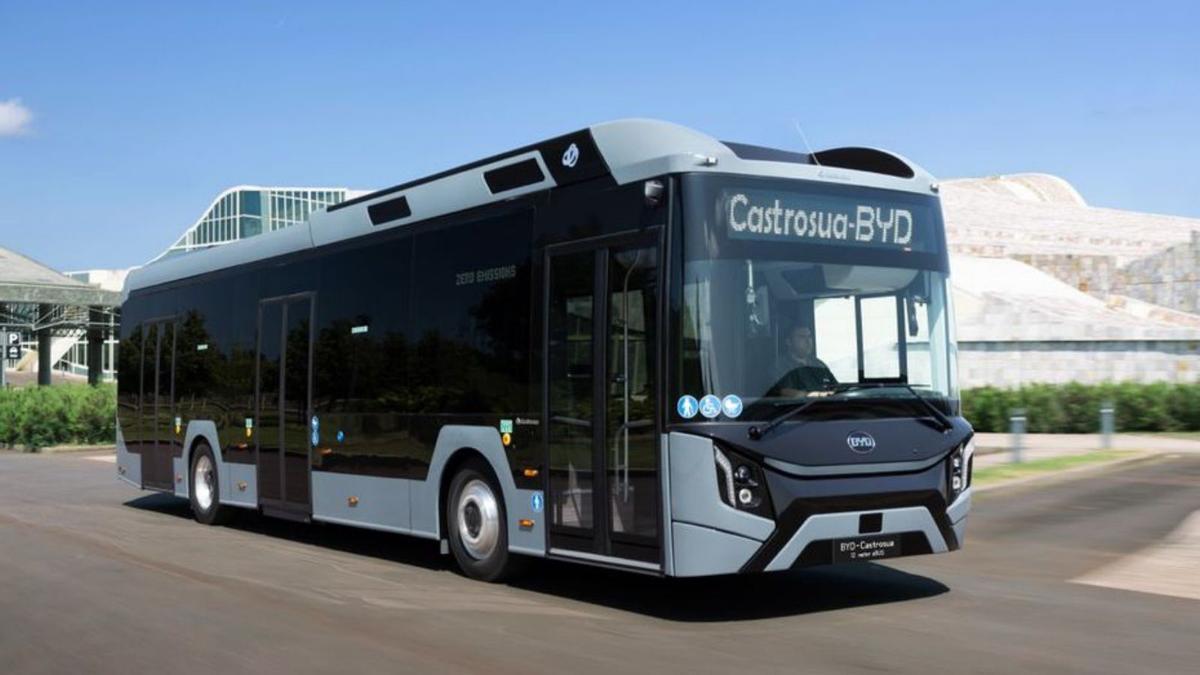 Carrocería de Castrosua en un autobús de BYD.