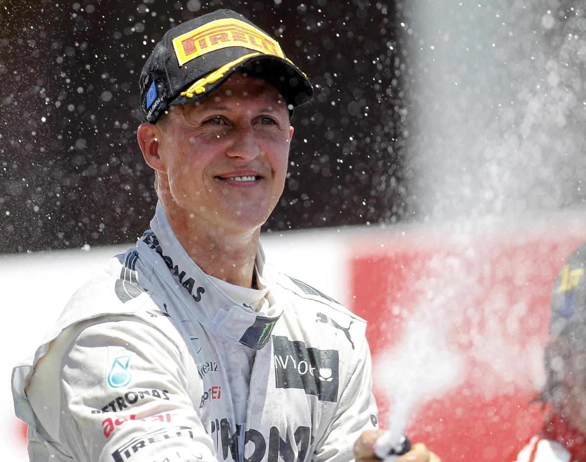 Michael Schumacher, en el podio del GP de Europa de València