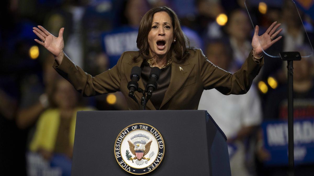 Kamala Harris, en un acto de campaña en Las Vegas.