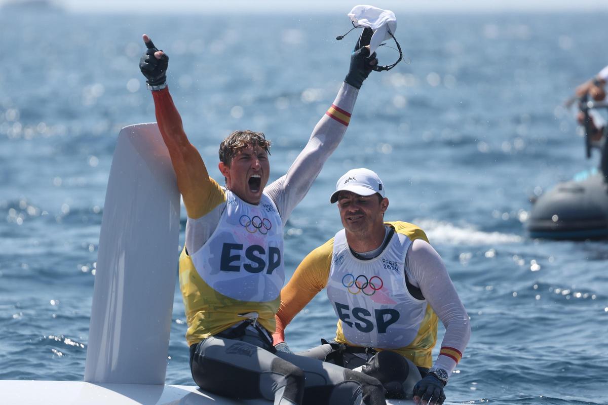 La 'medal race' del skiff de vela que les ha valido el oro a Diego Botín y Florian Trittel, en imágenes.