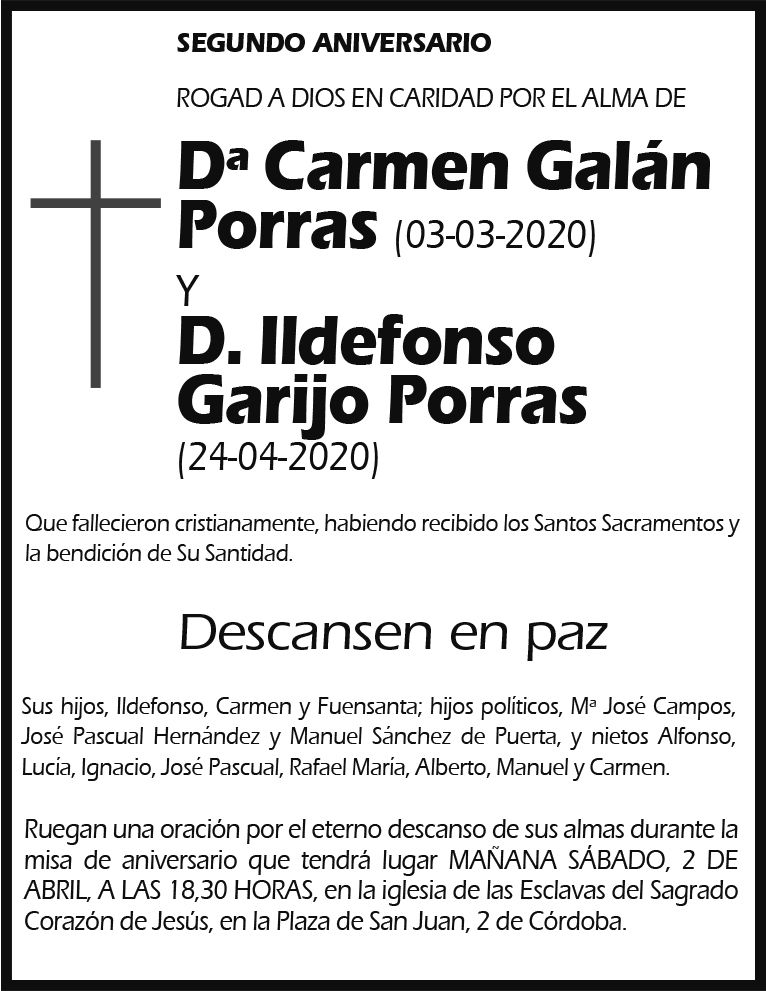 Carmen Galán Porras e Ildefonso Garijo Porras