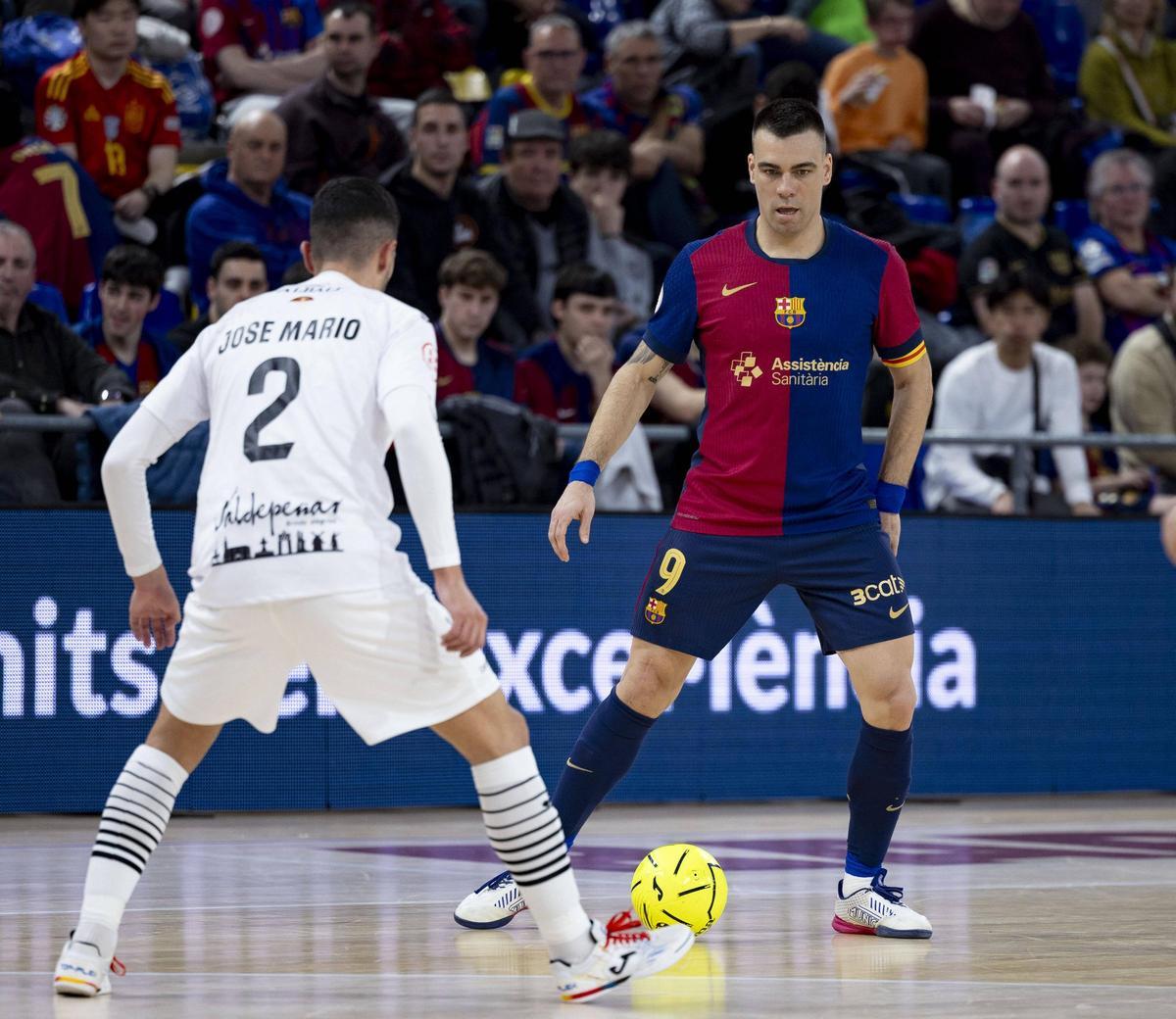 Sergio Lozano, durante la derrota ante Valdepeñas (1-2)
