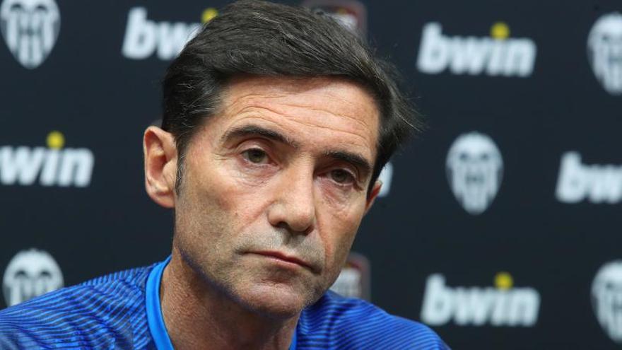 Marcelino, durante la rueda de prensa