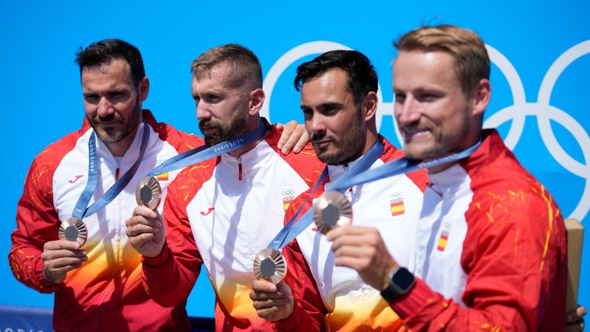 Así reaccionó el K4 500 español tras lograr la medalla de bronce