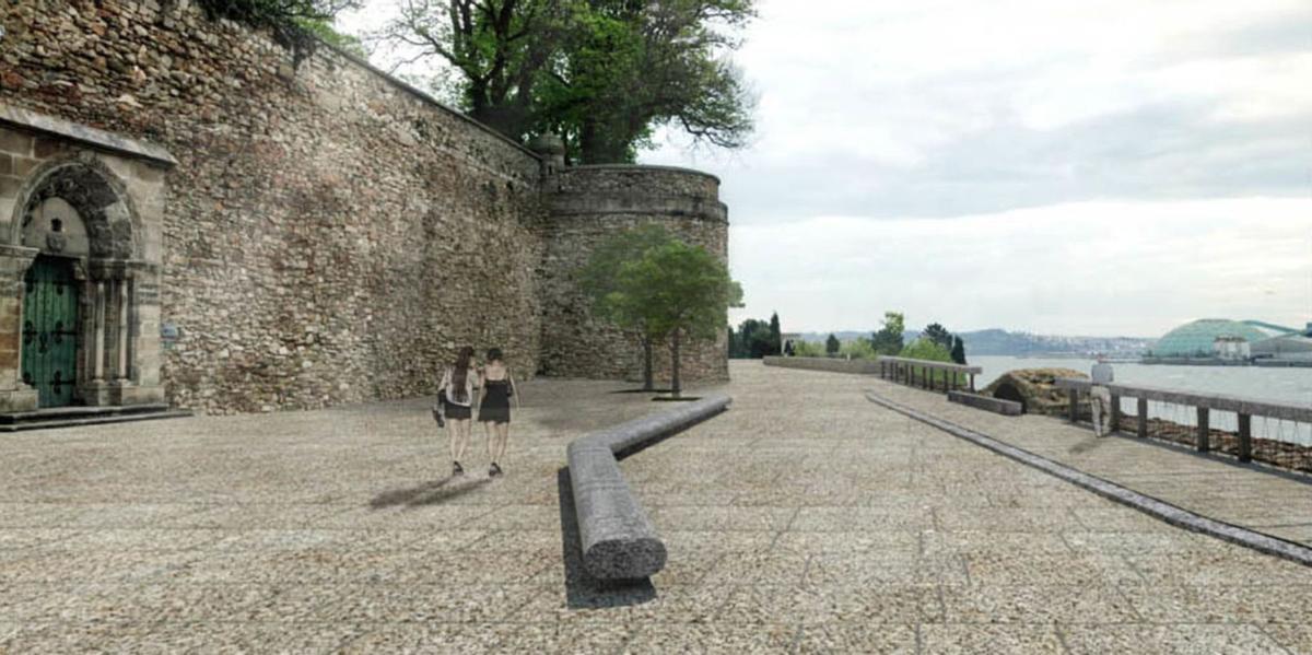 Recreación de parte del proyecto pendiente del plan especial, en el entorno del jardín de San Carlos. |  LOC