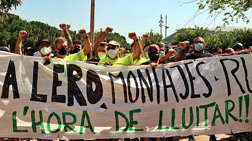 Protesta de treballadors de Montajes Rus, en concurs de creditors