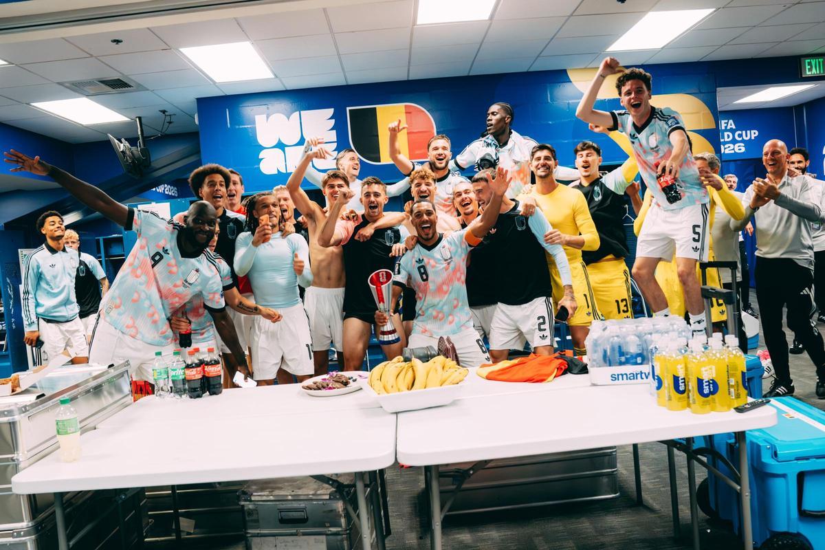 La Selección de Bélgica tras ganar a Senegal