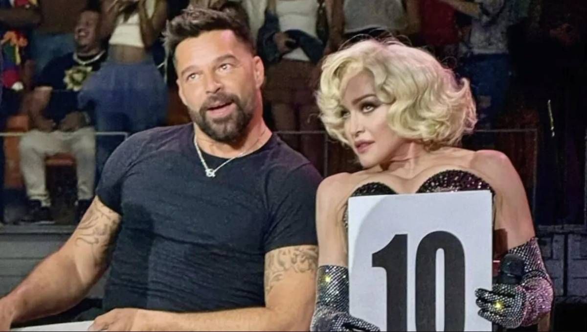 Ricky Martin y Madonna en pleno conciertpo