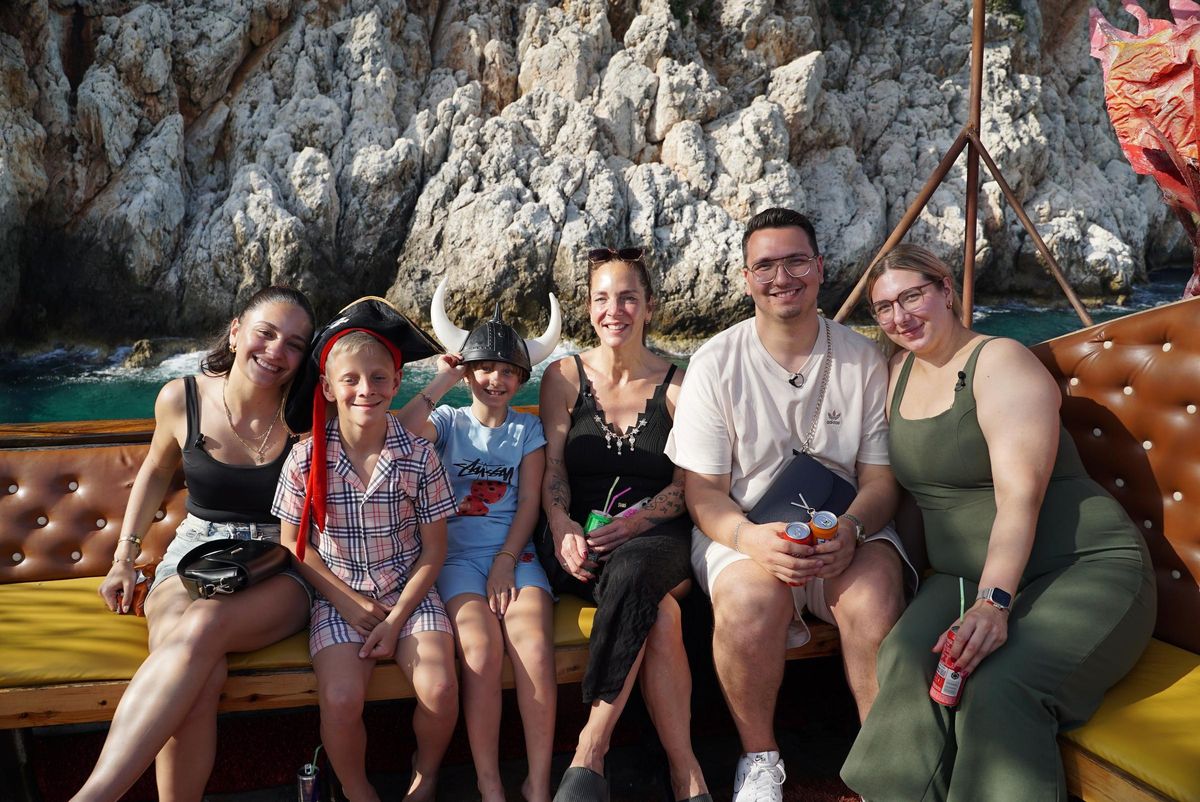 Besuch auf einem Piratenboot.