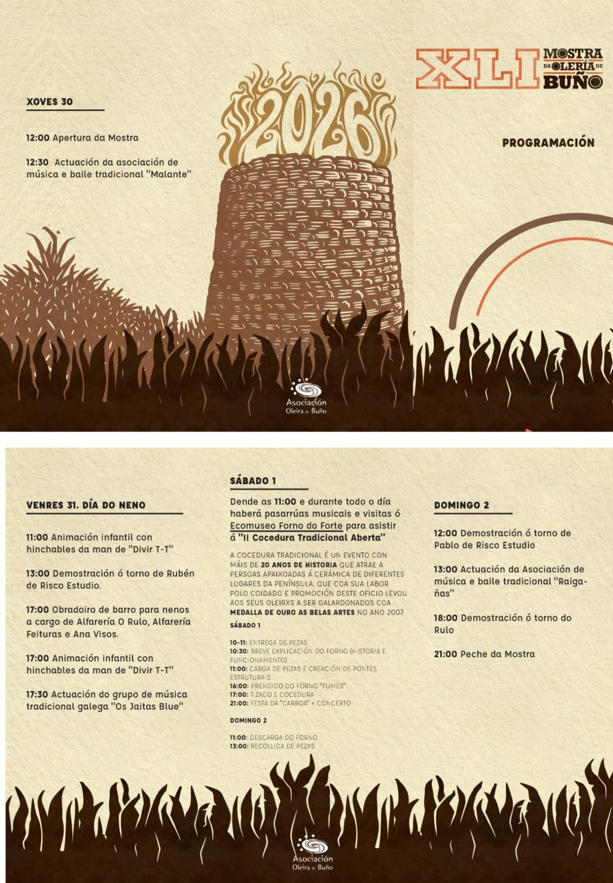 Cartel promocional da XLI Mostra da Olería de Buño.