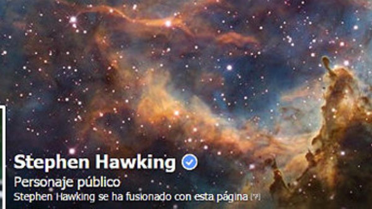 Detalle de la página de Facebook de Stephen Hawking.