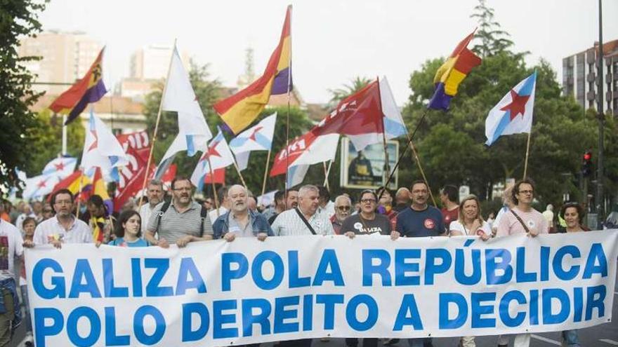 Acto reivindicativo celebrado ayer en A Coruña.