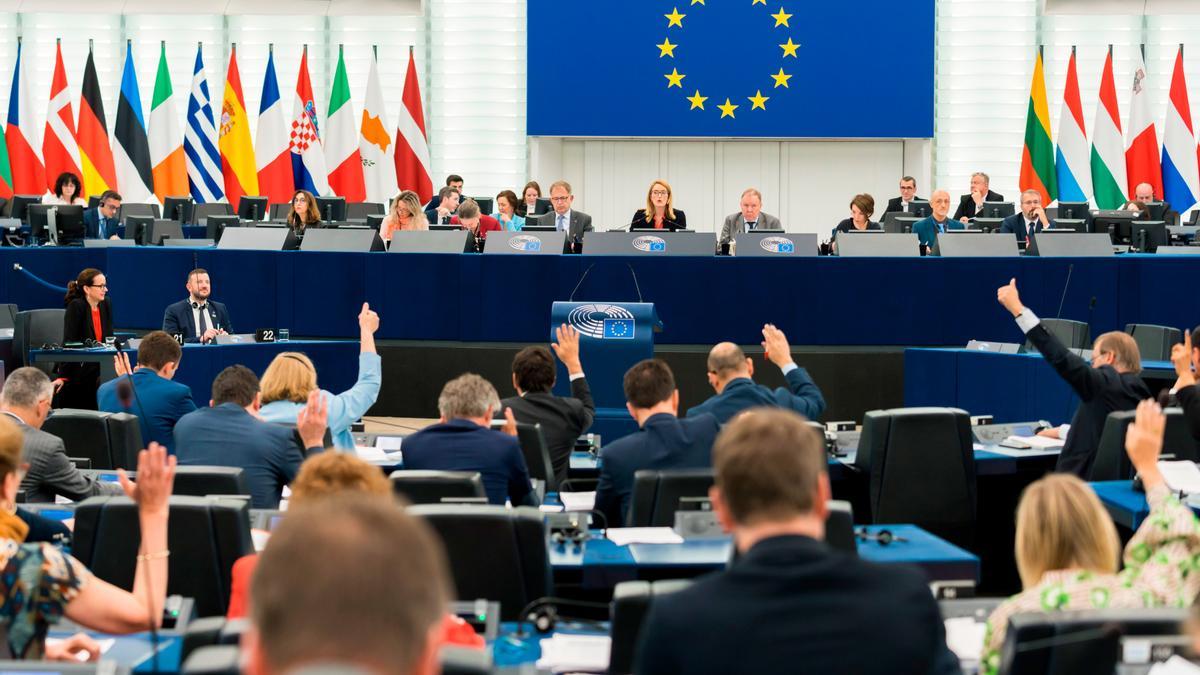 Votació d&#039;un ple del Parlament Europeu a Estrasburg