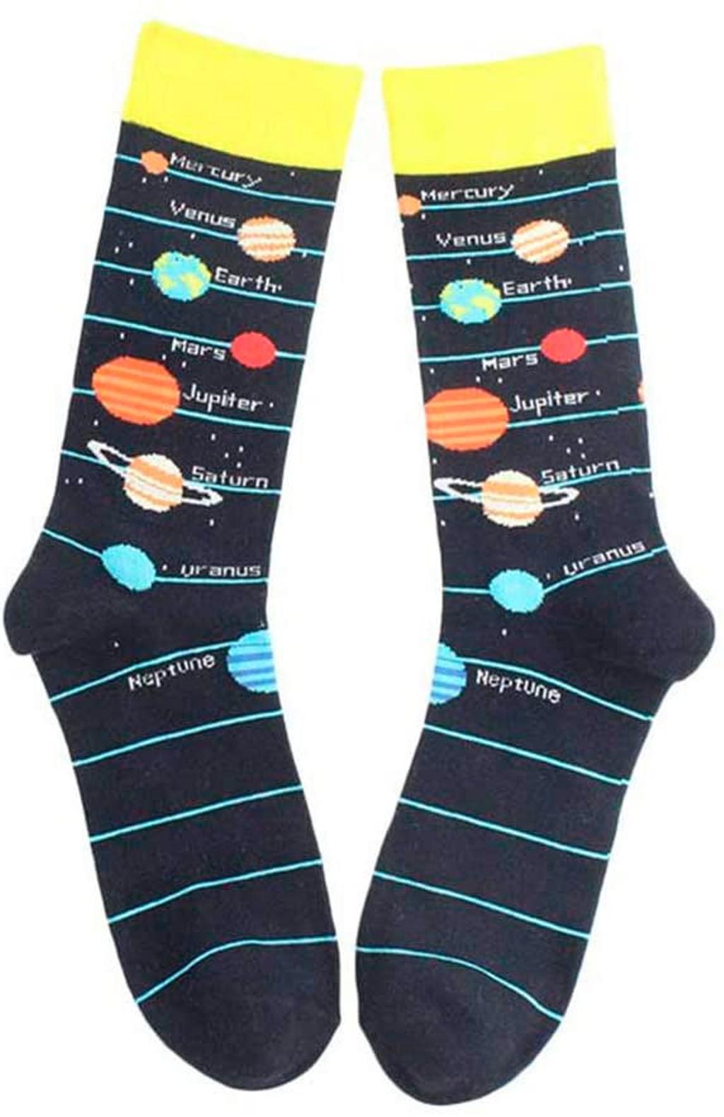 Calcetines con sistema solar.