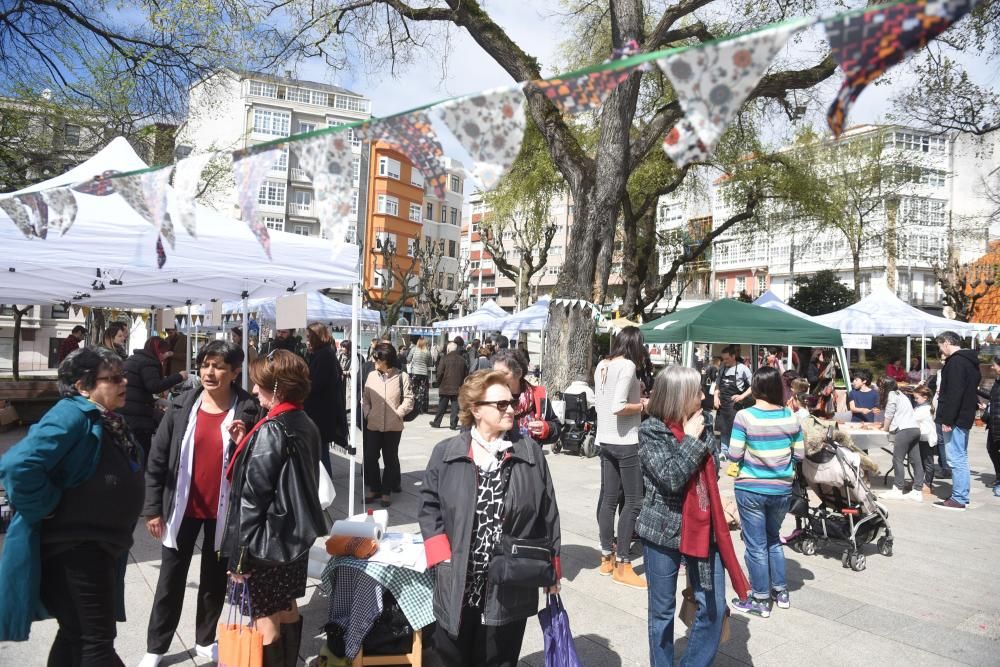 Mercado ecológico en la plaza de España