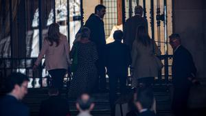 Los ’consellers’ de Junts, con Jordi Puigneró al frente, entrando a la reunión del Consell Executiu del pasado miércoles.