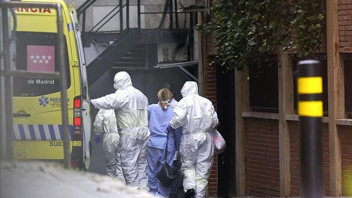 coronavirus. Llegada de los primero enfermos con coronavirus al Gran Hotel Colón de Madrid