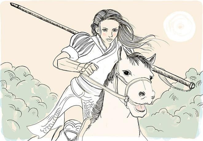 Ilustración del cuento 'María de Estrada, la conquistadora de México'