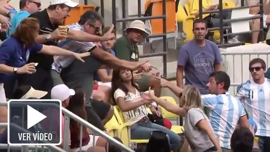 Pelea entre un argentino y un brasileño en la grada de tenis