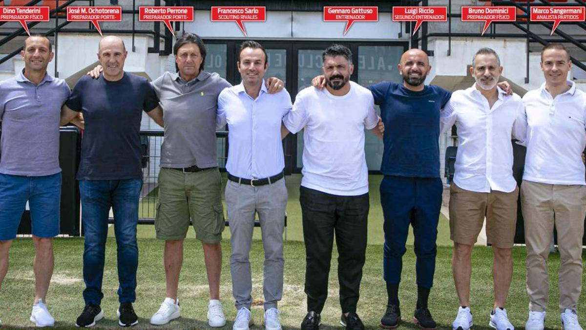 El equipo de trabajo de Gattuso