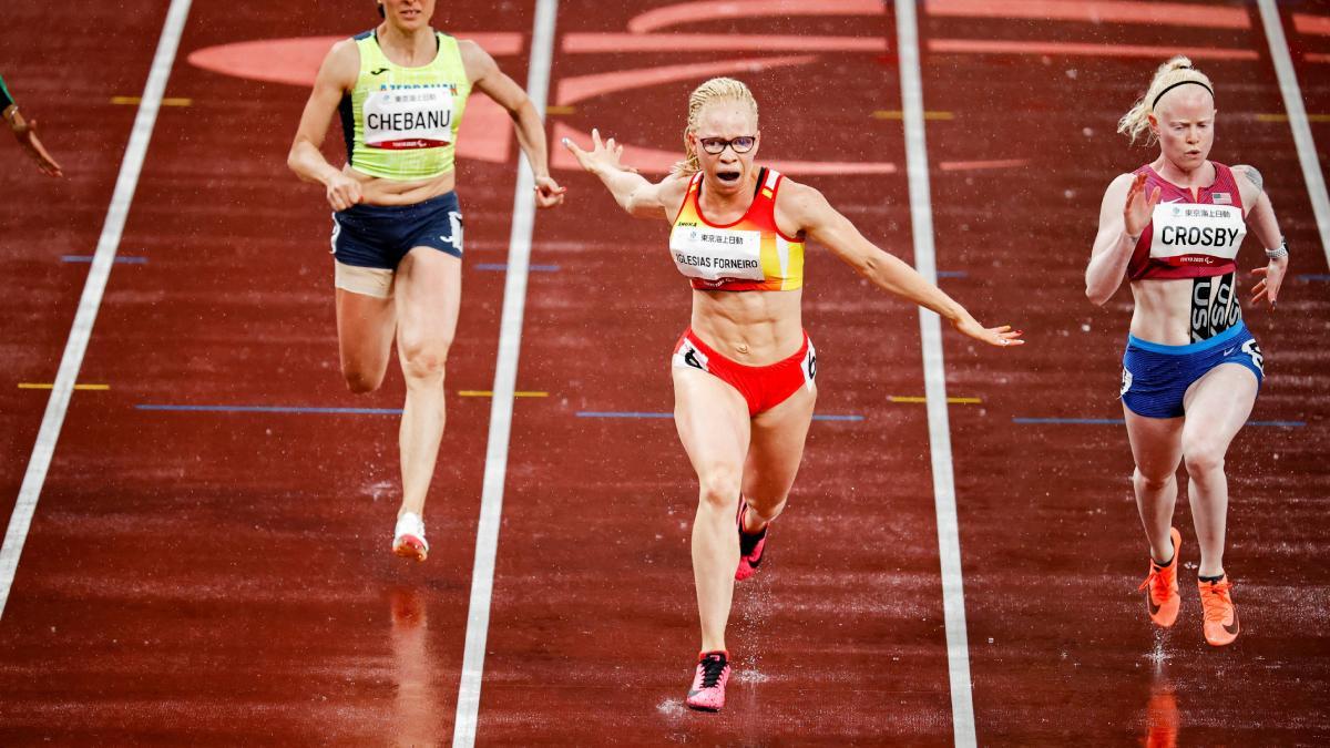 Adiaratou Iglesias, en la carrera de los 100.