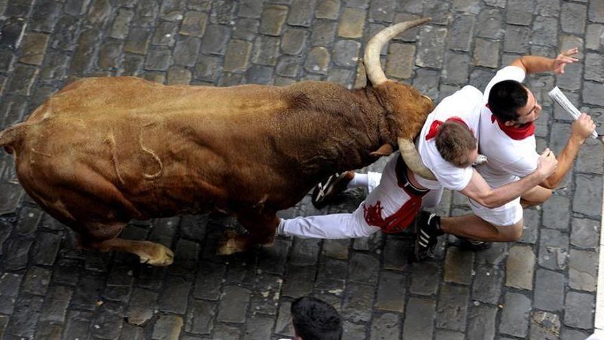 Un herido por asta de toro en el séptimo encierro de San Fermín