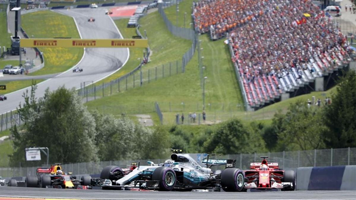 Bottas, durante la carrera en el Red Bull Ring