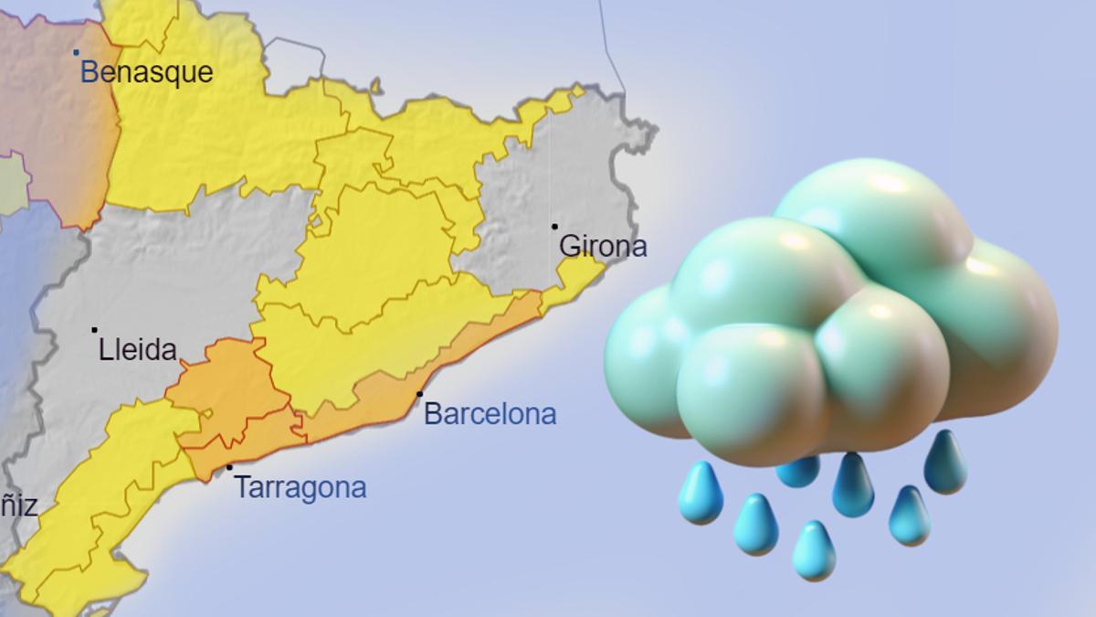 Mapa de la Aemet de las alertas de tormentas y concentración de lluvias del viernes 6 de septiembre