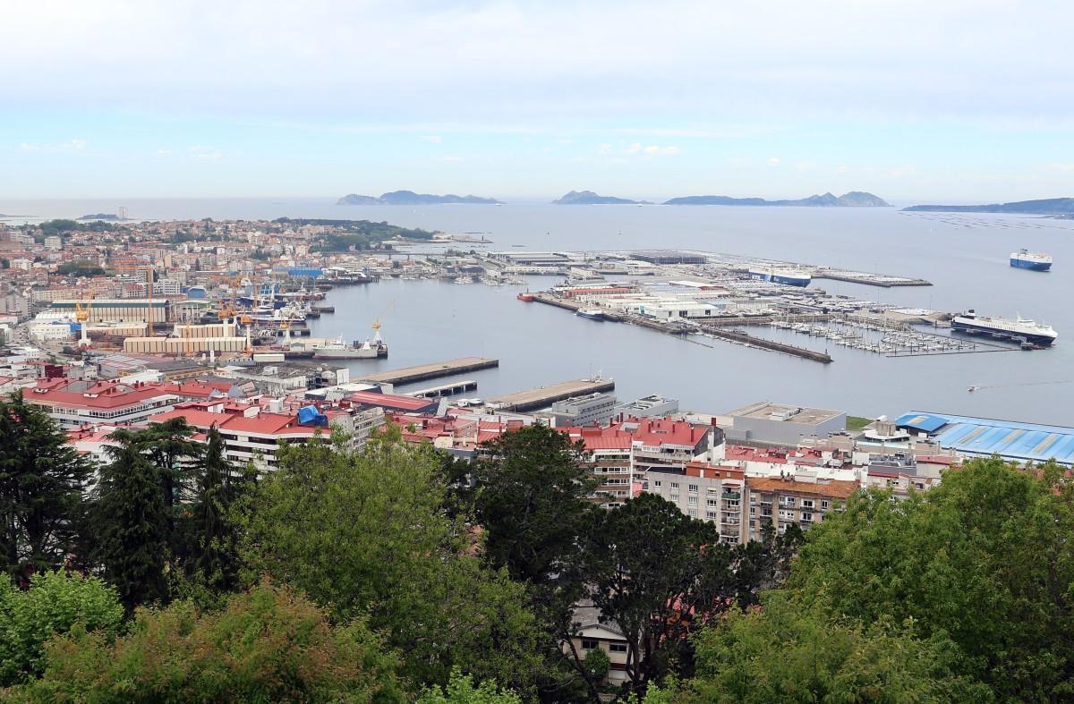 Vista aérea de la ría de Vigo