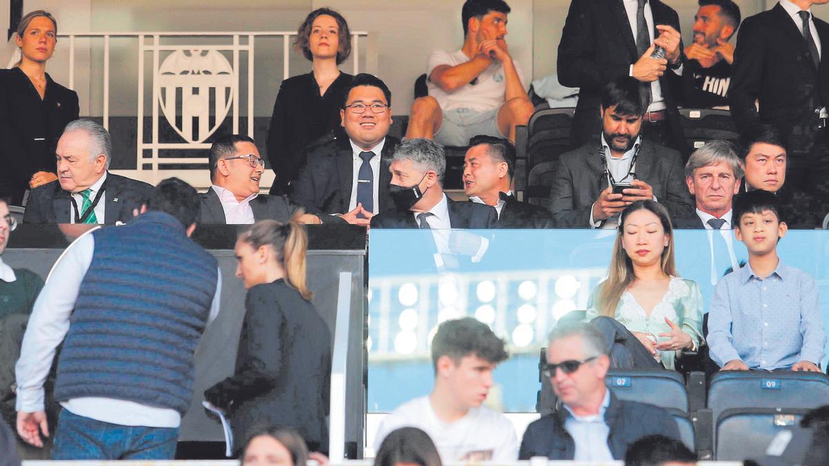 El palco de Mestalla en el partido de Liga contra el Betis