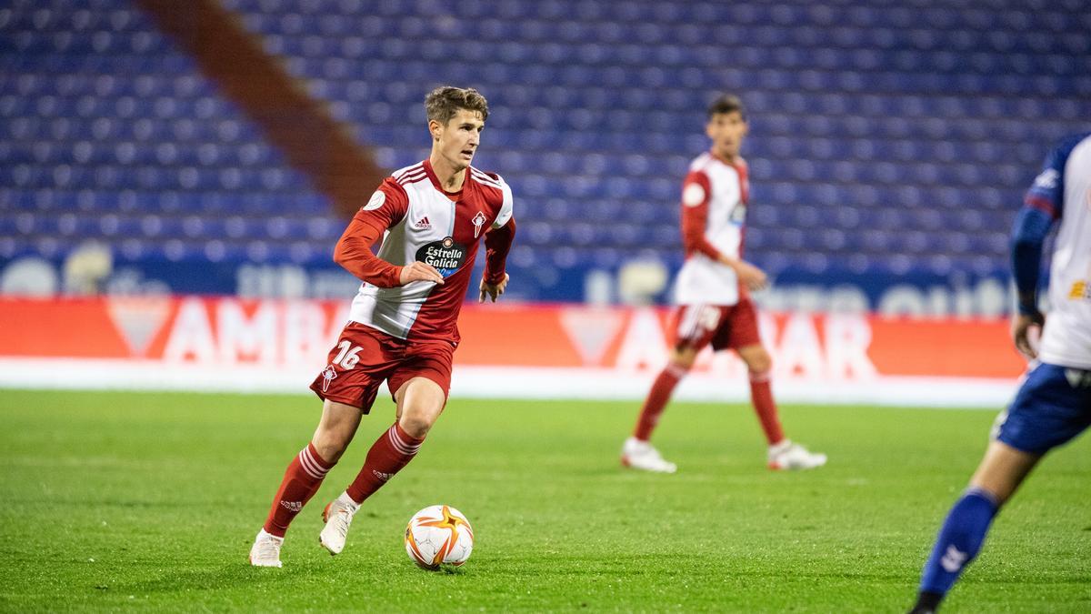 Miguel Baeza, en un partido con el Celta