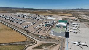 Vista exterior del aeropuerto de Teruel a finales de diciembre de 2023.