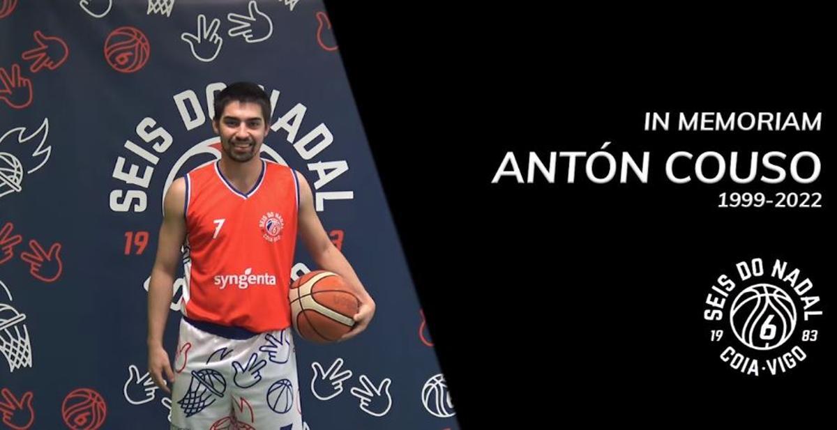 Homenaje a Antón Couso del Club de Baloncesto Seis do Nadal de Coia.