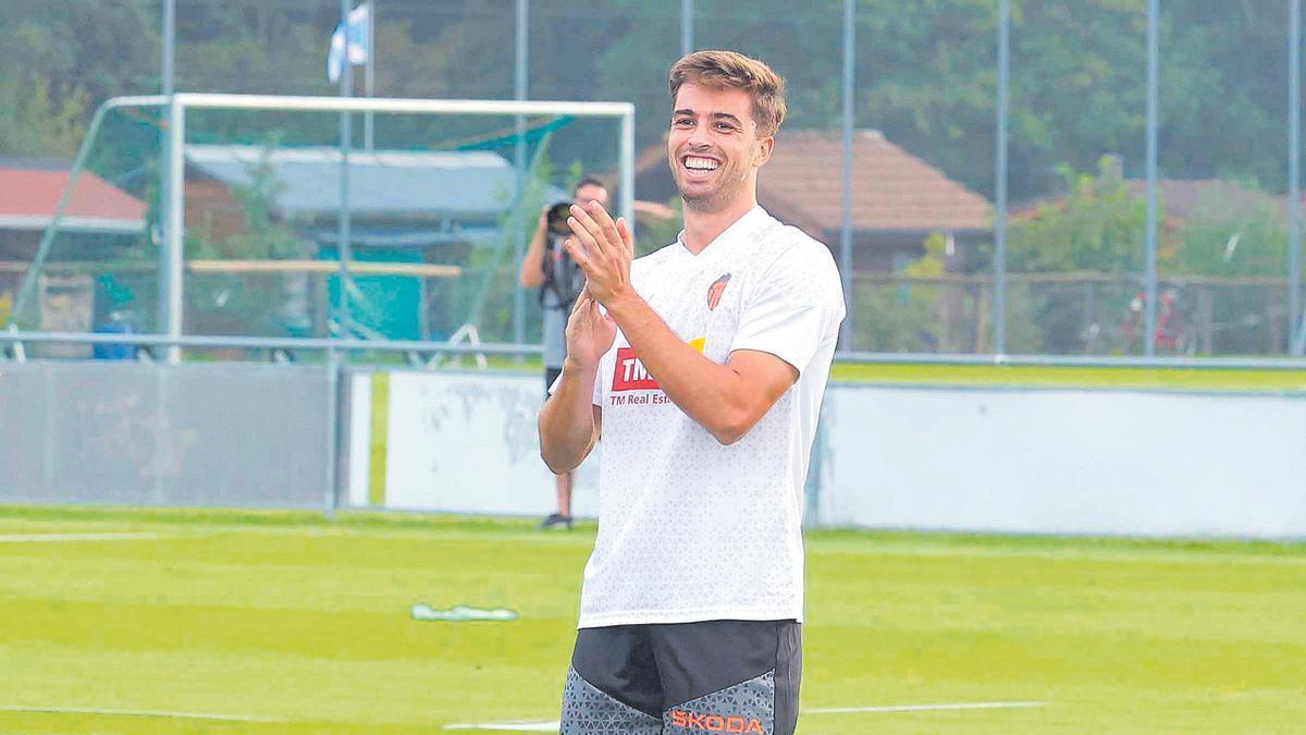 Alberto Marí durante la pretemporada del Valencia CF en Suiza