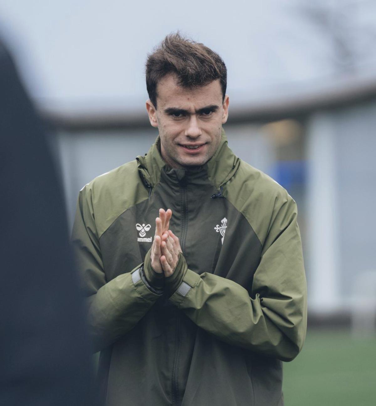 Álvaro Núñez, ayer, en Afouteza, tras incorporarse al Celta. | RCCV