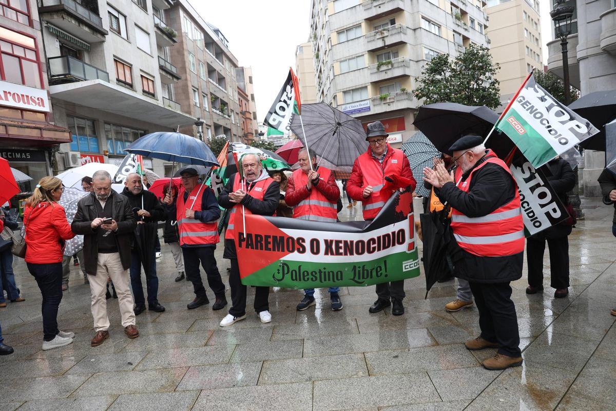 Concentración de repulsa contra la guerra celebrada el pasado fin de semana en Vilagarcía.