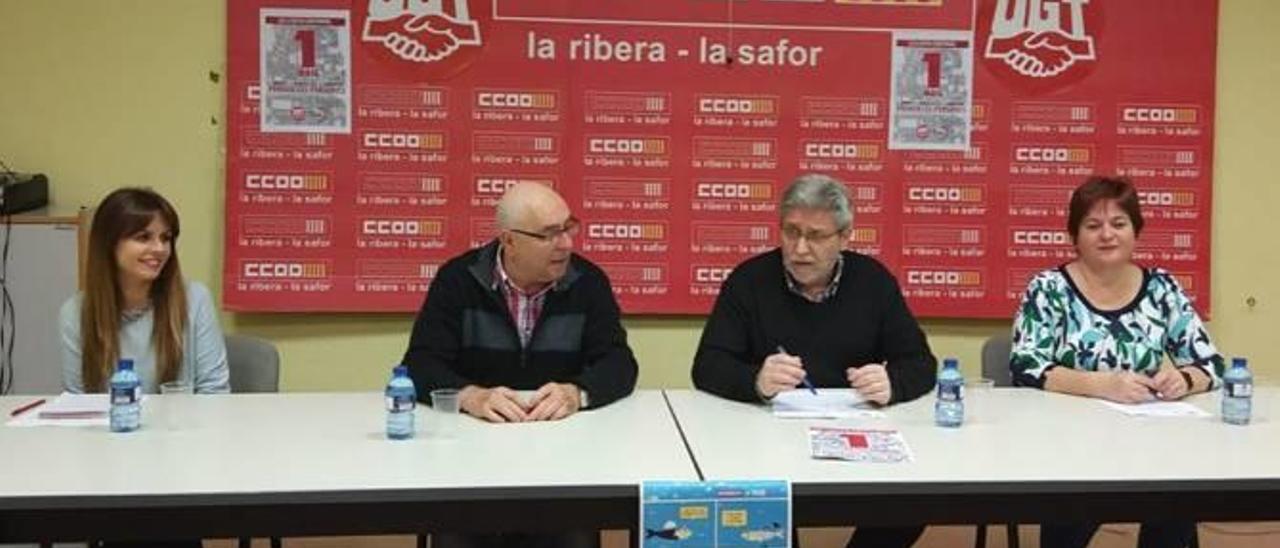 Canet, Carrascosa, Esteve y Gilabert, en la rueda de prensa.