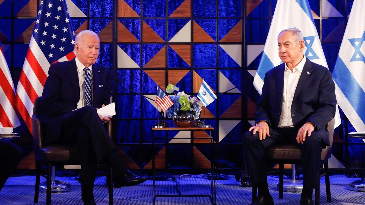 Joe Biden y Benjamin Netanyahu.