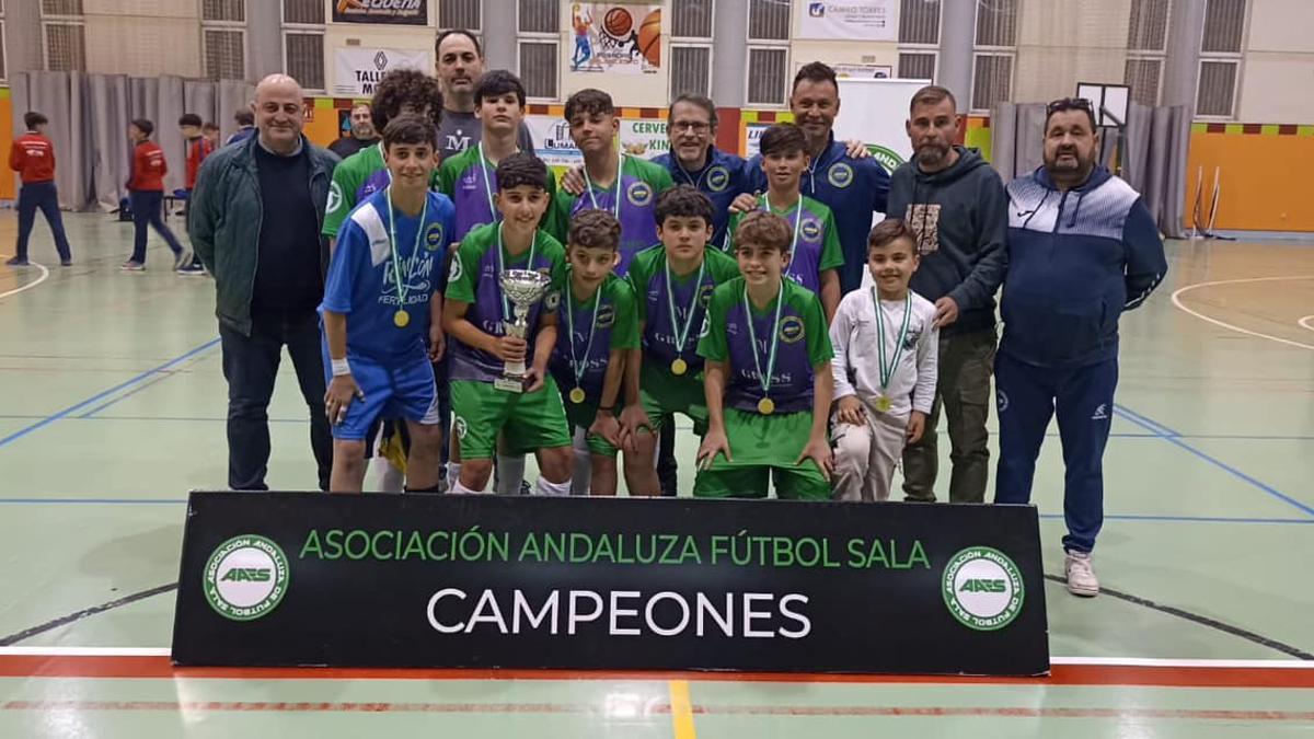 Málaga vence en los campeonatos de Andalucía de fútbol sala Alevín e Infantil.