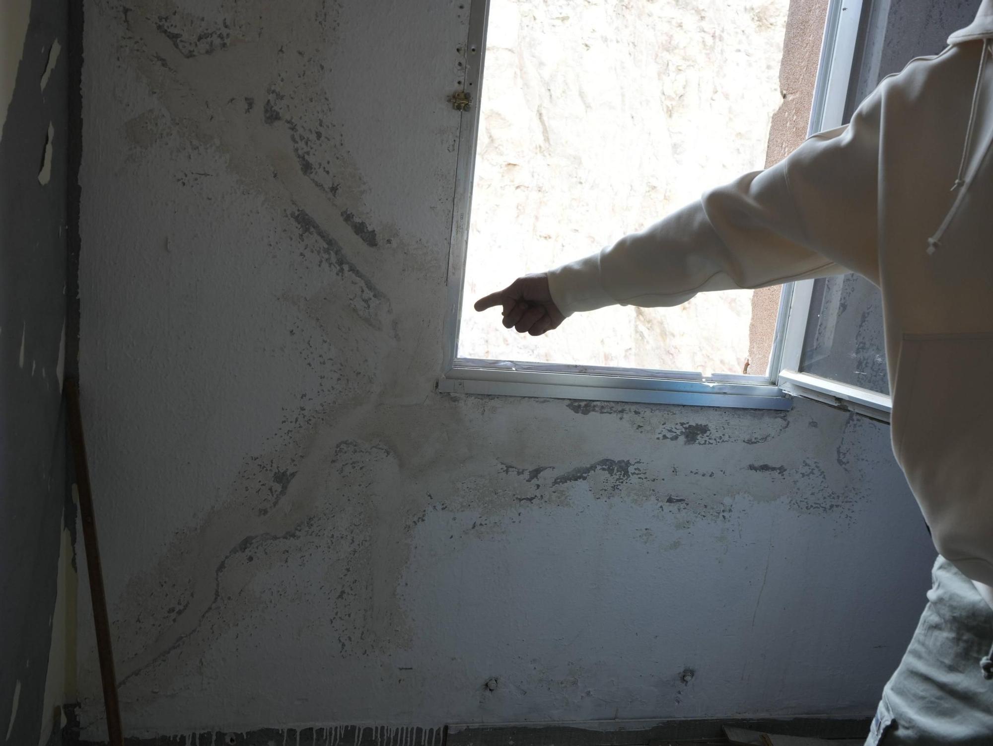 Estado de las casas tras el derrumbe del muro de Rabiche