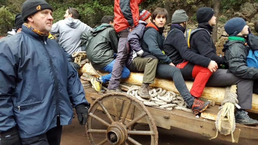 El mal tiempo no impide la tradición del Pi de Sant Antoni