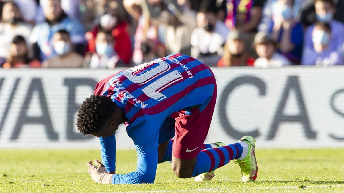 Ansu Fati se lesionó en el partido ante el Celta