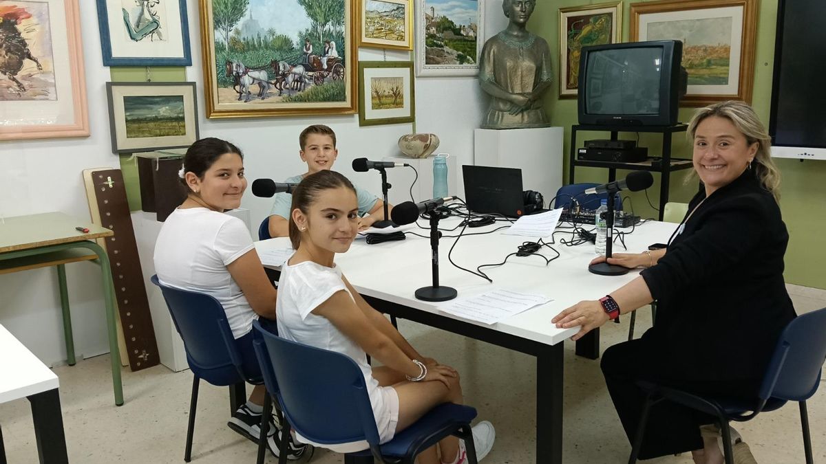 La chef Estrella Carrillo durante la grabación del podcast en el CEP Monteazahar.