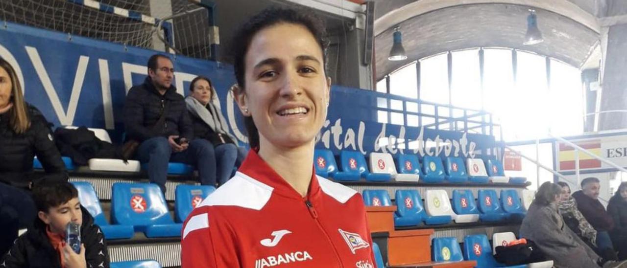 Mónica Álvarez, en el Palacio de los Deportes de Oviedo. |