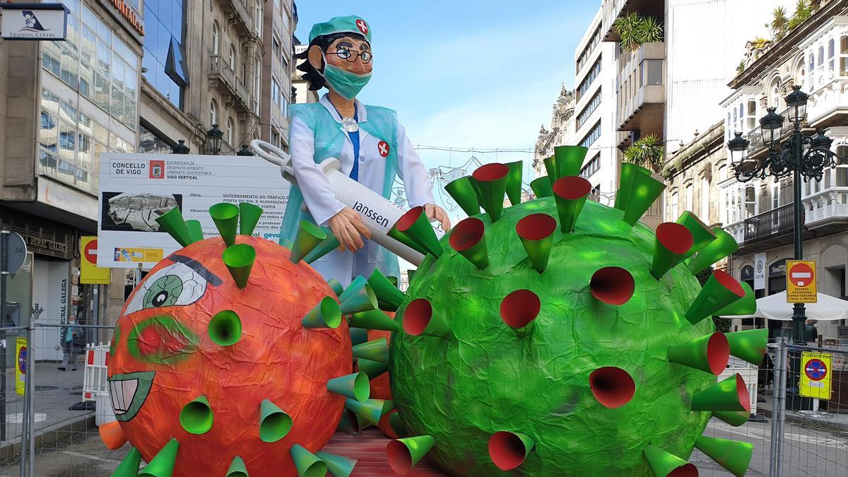 El Meco del Carnaval en Vigo 2022 que arderá esta tarde.