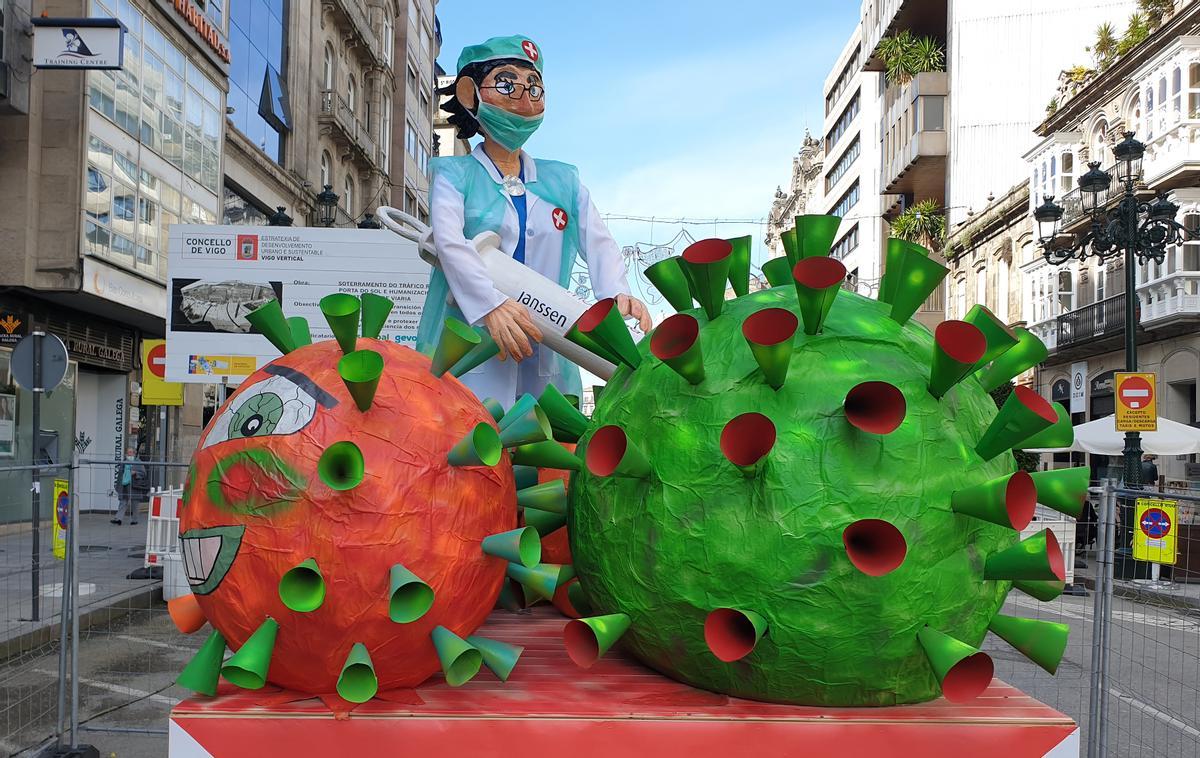 El Meco del Carnaval en Vigo 2022 que arderá esta tarde.